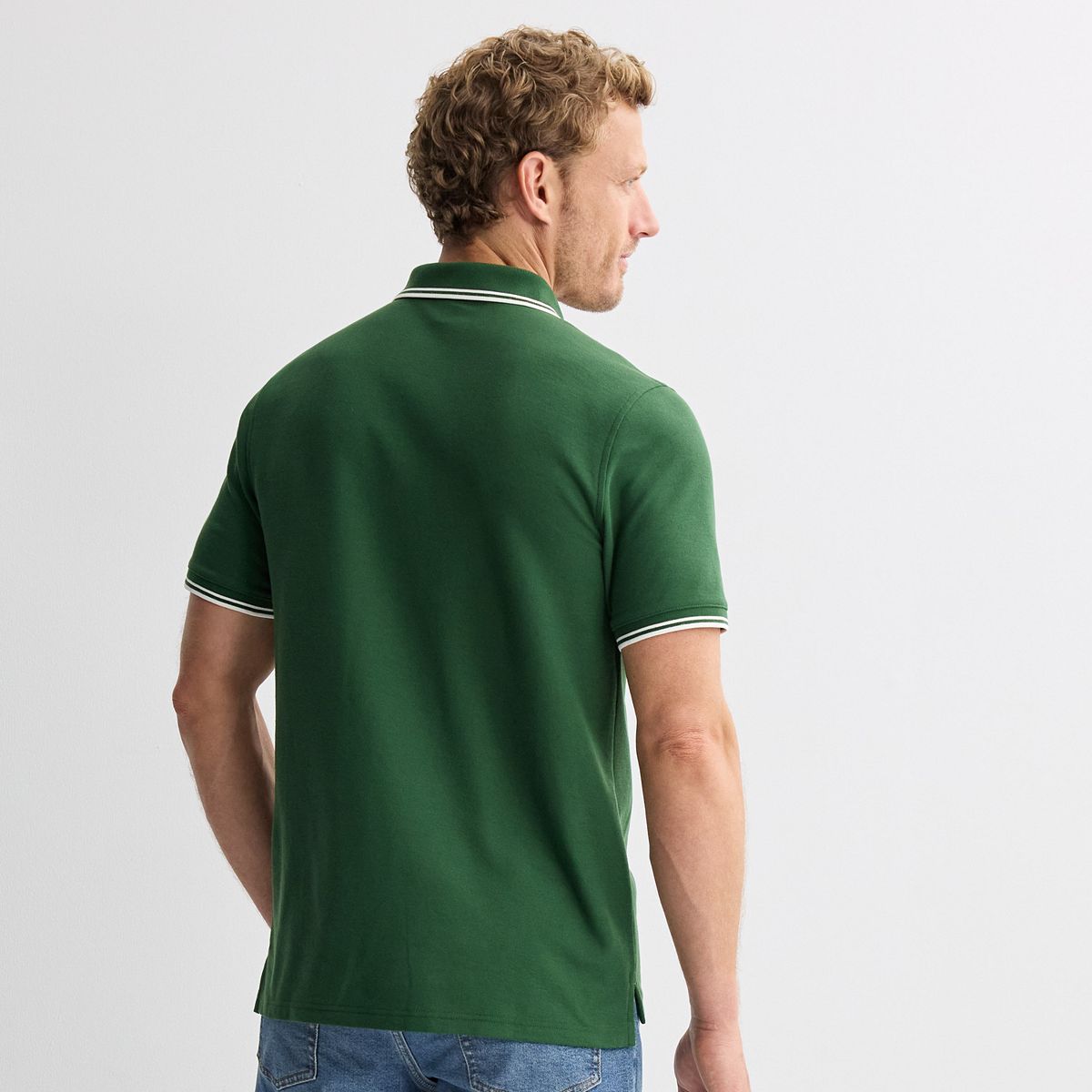 Men's Classic Short Sleeve Pique Polo - Back view and overall fit