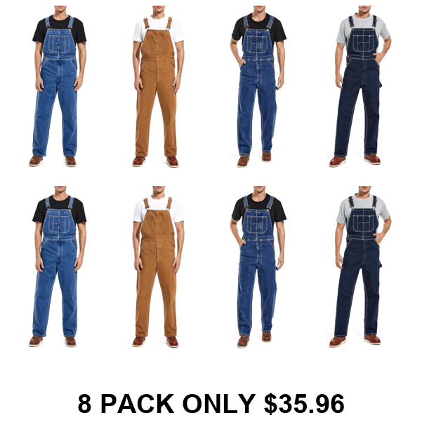 Men's Stonewashed Denim Bib Overalls - Debranded Official Gallery 06