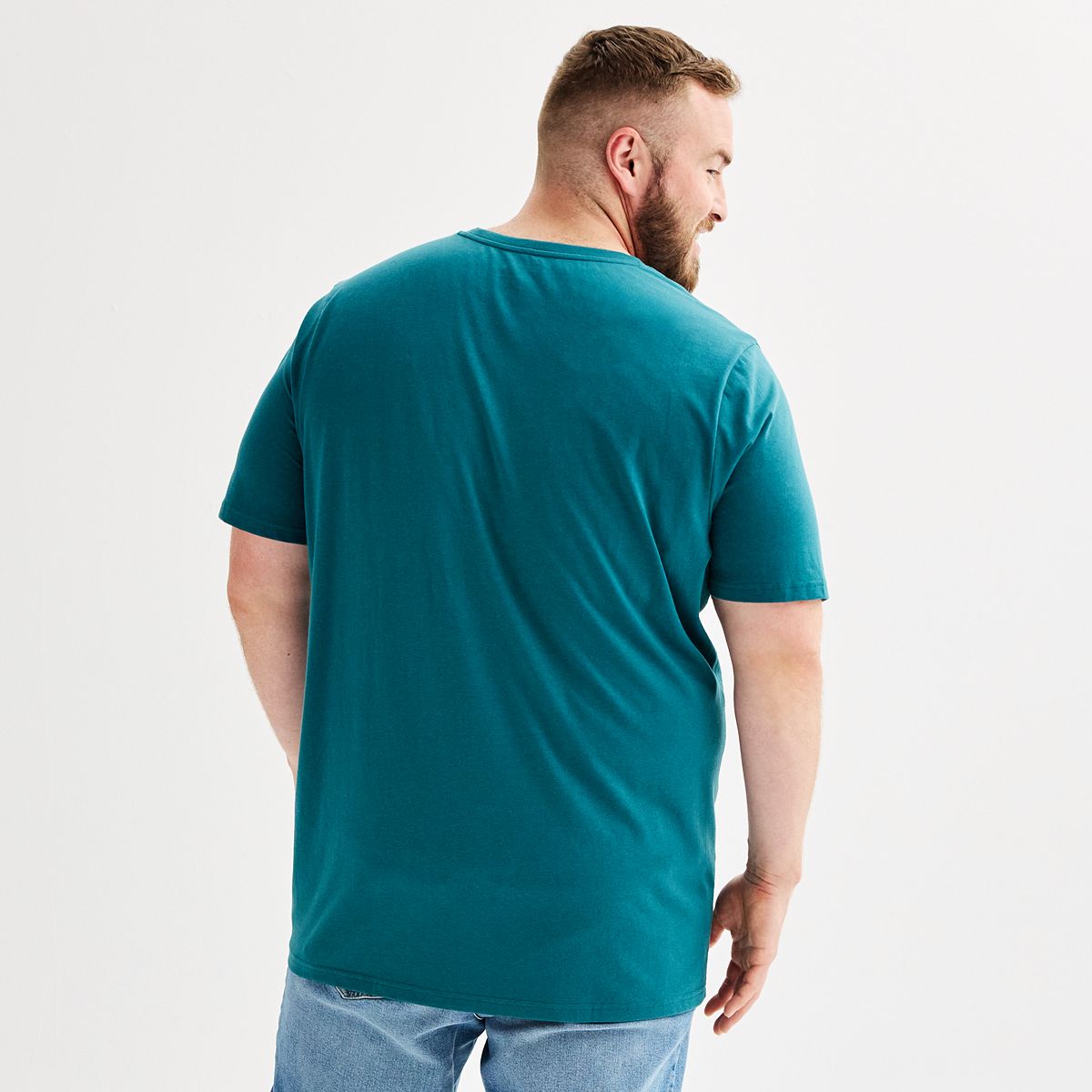 Men's Big & Tall Supersoft Crewneck T-Shirt - Back view and everyday fit
