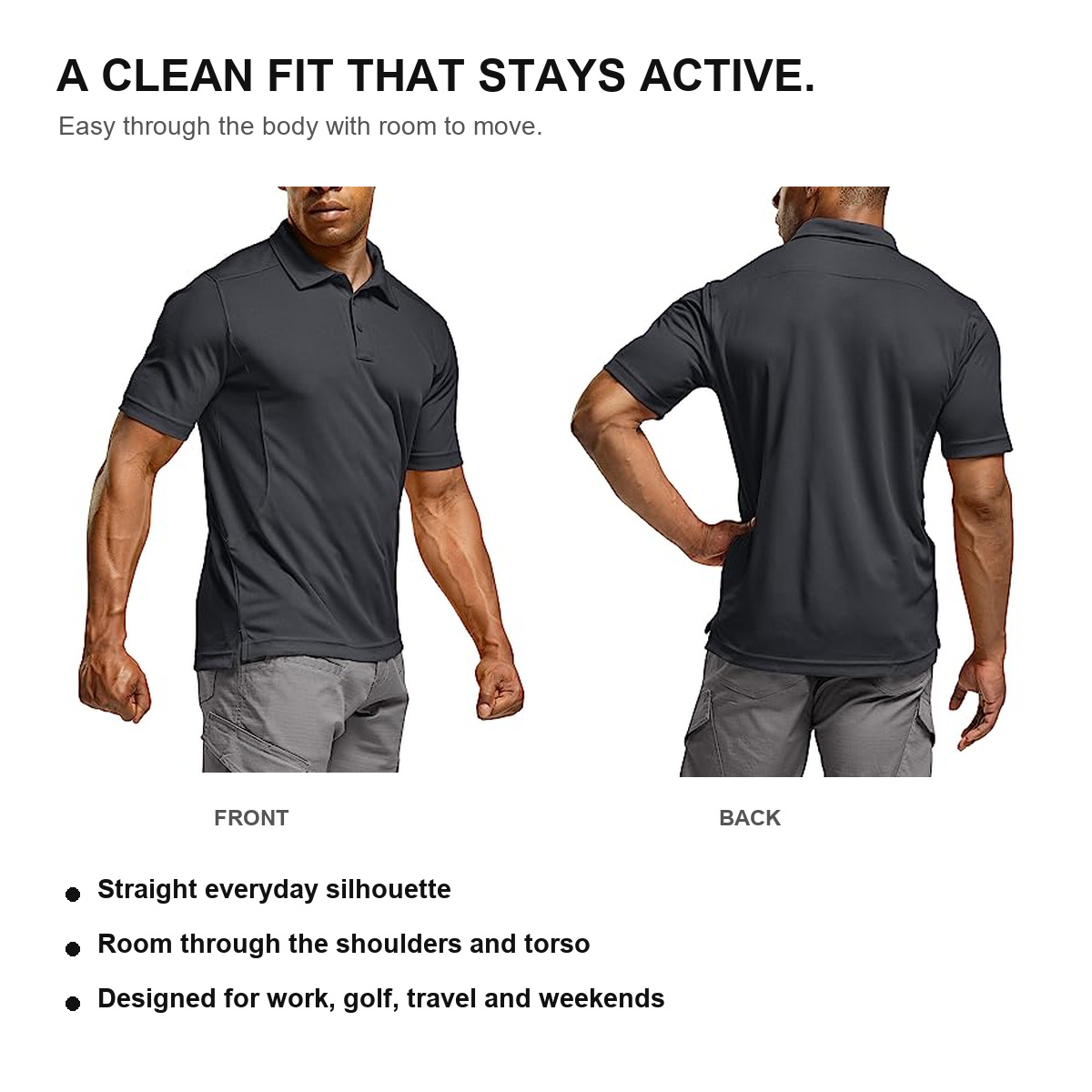Men's Quick-Dry Stretch Performance Polo Shirt - Fit and Everyday Mobility