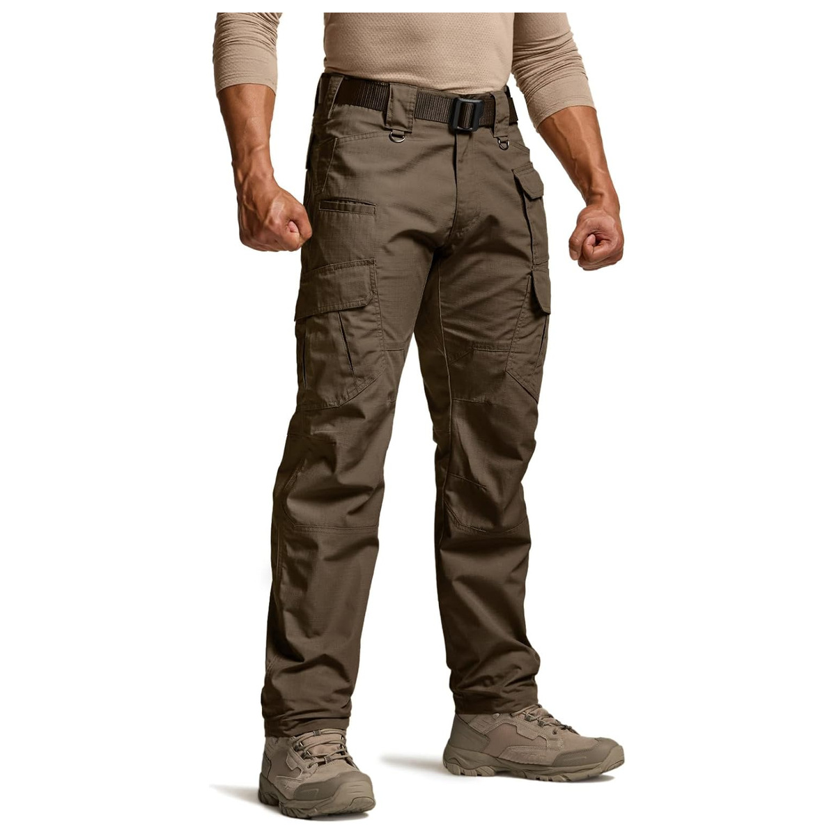 Men's Water-Resistant Ripstop Tactical Cargo Work Pants - Tundra