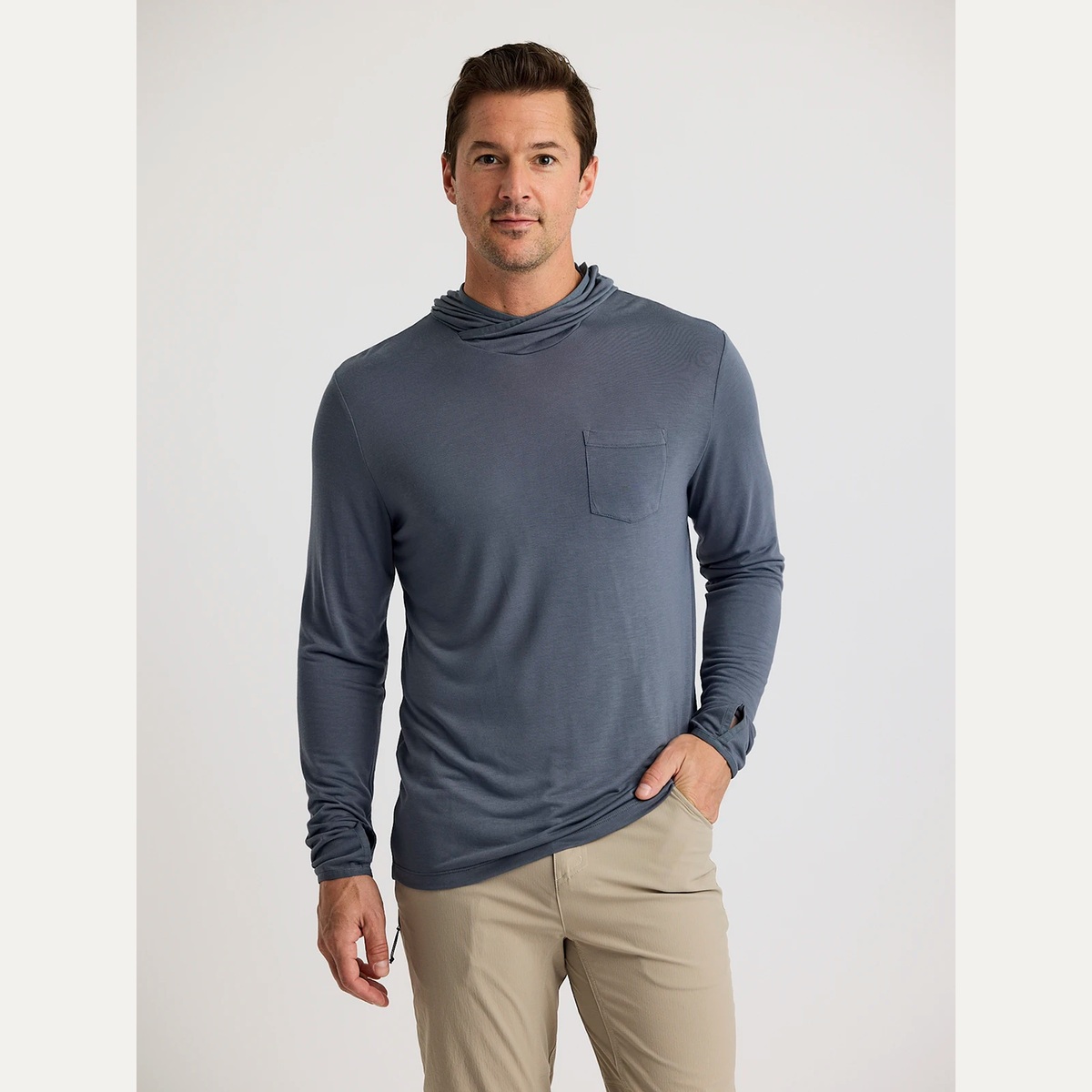 Men's Lightweight Bamboo-Blend Sun Hoodie - Storm Cloud