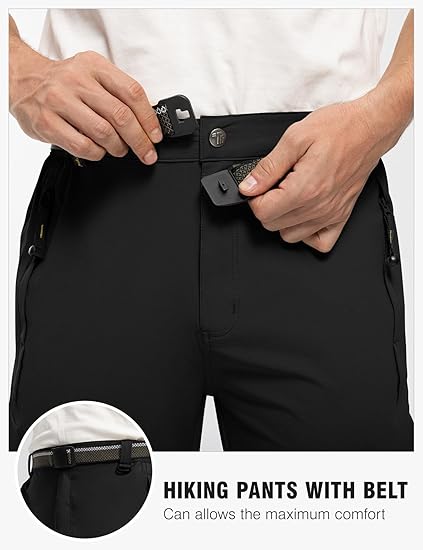 Men's Lightweight Outdoor Utility Pants with Belt