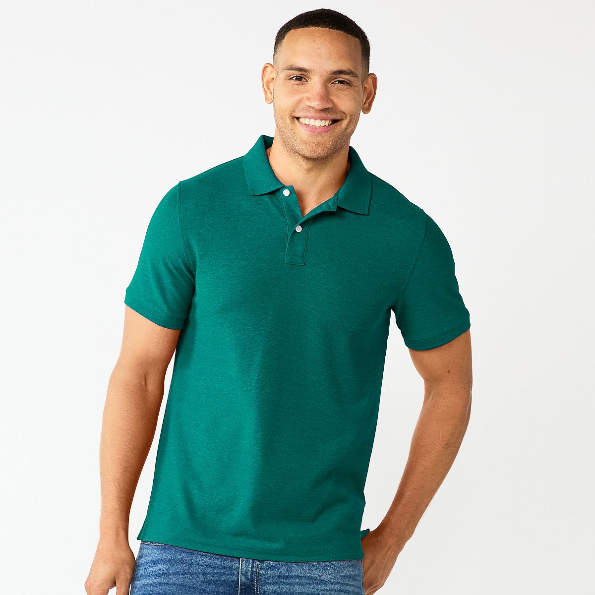 Men's Classic Short Sleeve Pique Polo - Tijuana Teal