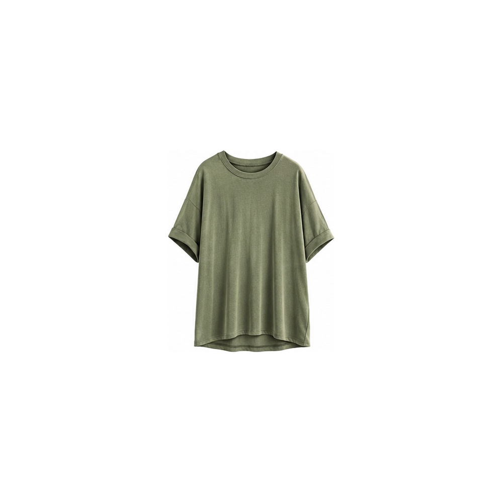 Women's Oversized Soft Stretch Crewneck T-Shirt - 5-Pack - Laurel Green