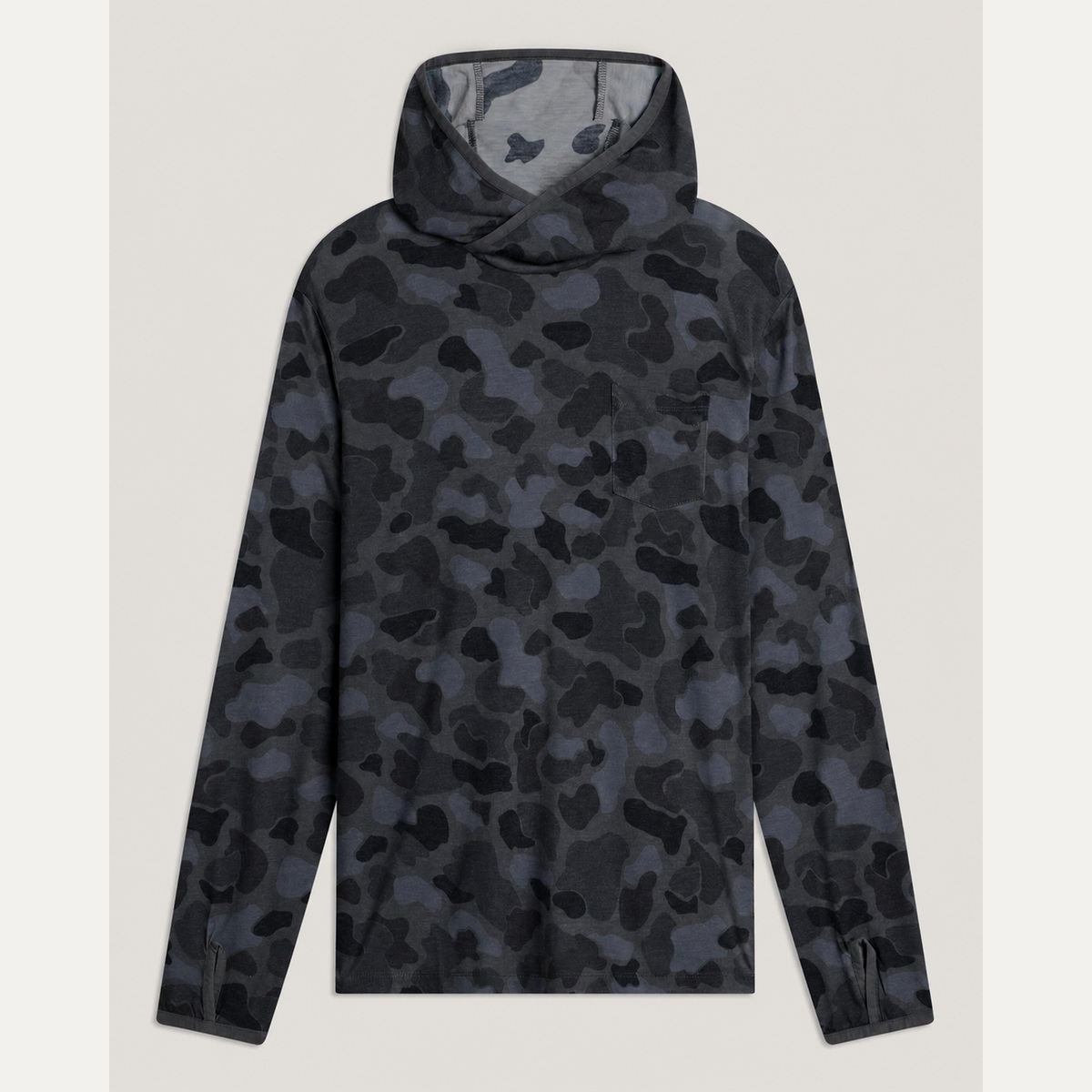 Men's Lightweight Bamboo-Blend Sun Hoodie - Vintage Camo Black