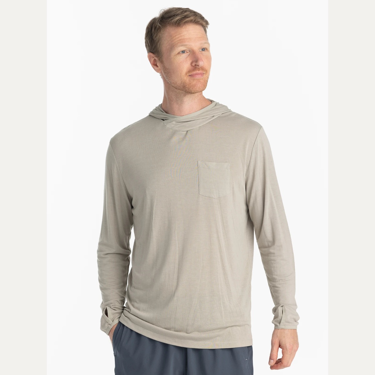 Men's Lightweight Bamboo-Blend Sun Hoodie - Sandstone