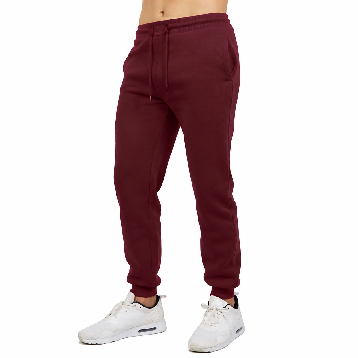 Men's Fleece-Lined Jogger Sweatpants - 8 Pack - Burgundy 8-Pack