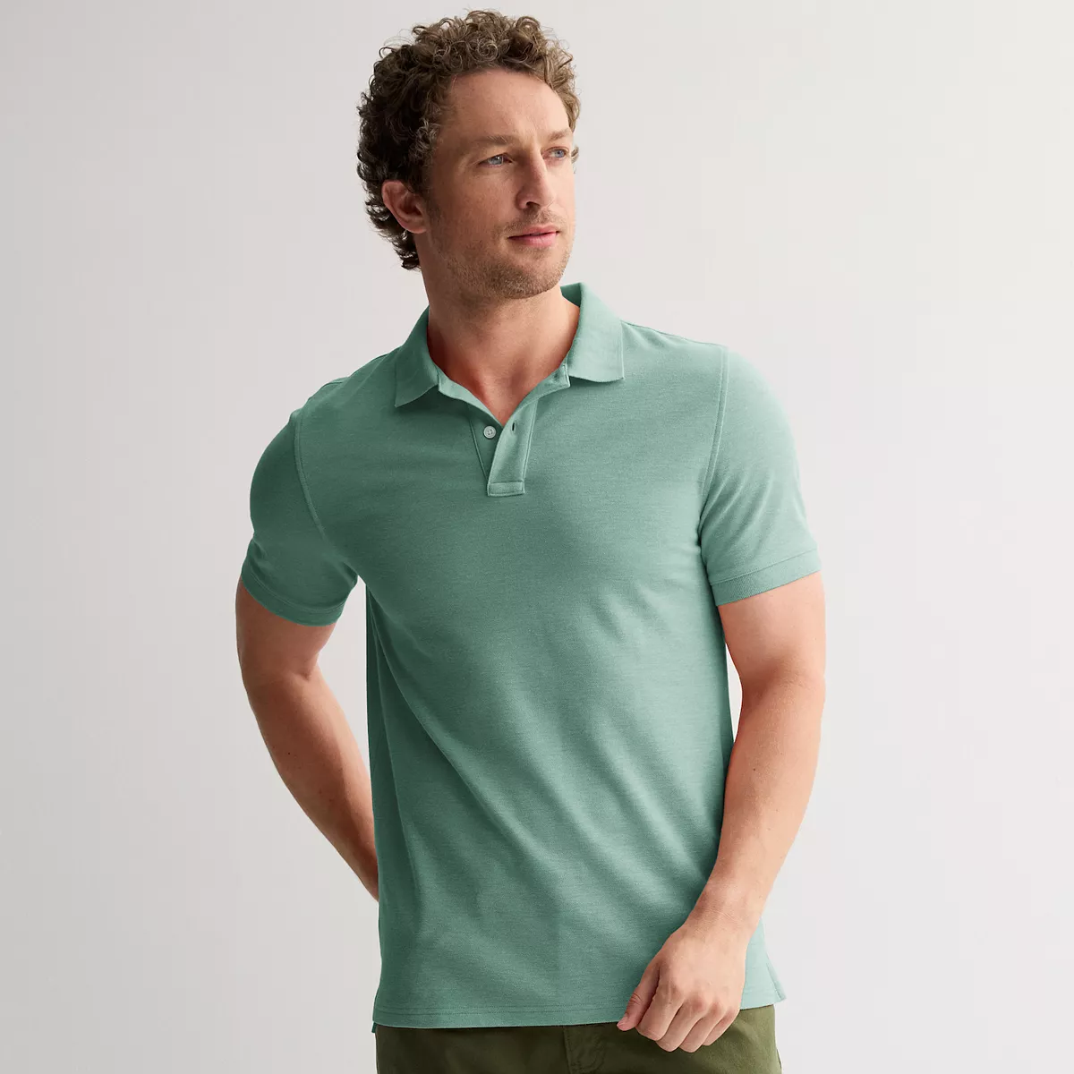 Men's Classic Short Sleeve Pique Polo - Sage