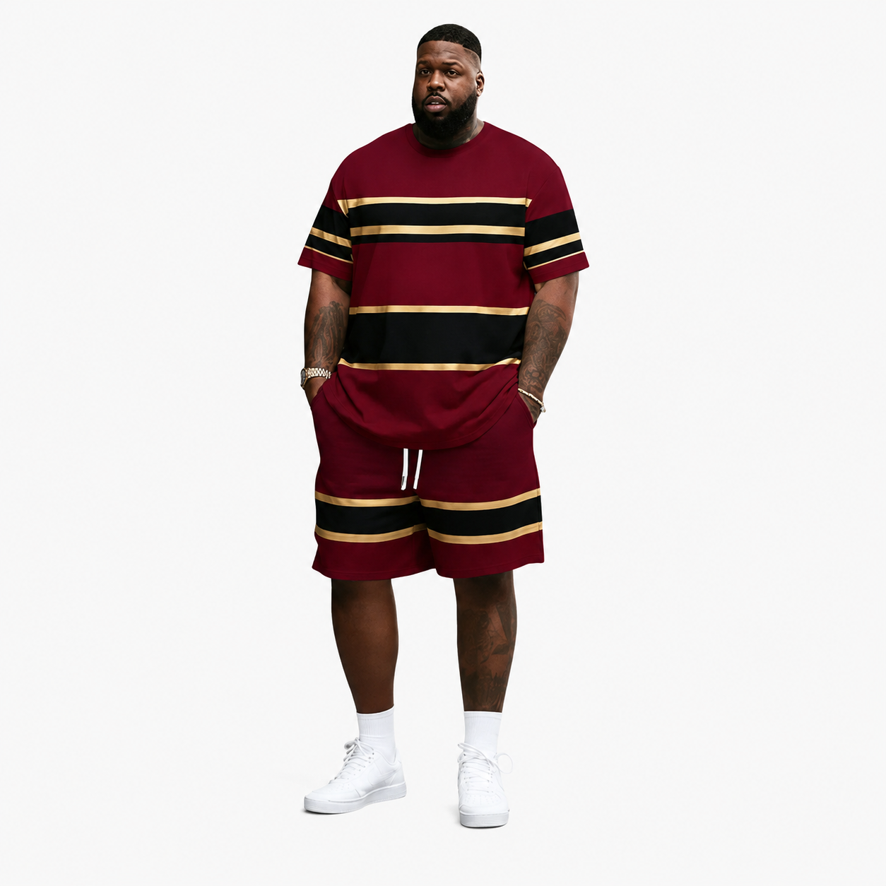 Men's Summer 2-Piece Set – Ultra-Breathable 3D Print Tee & Shorts, All-Day Comfort