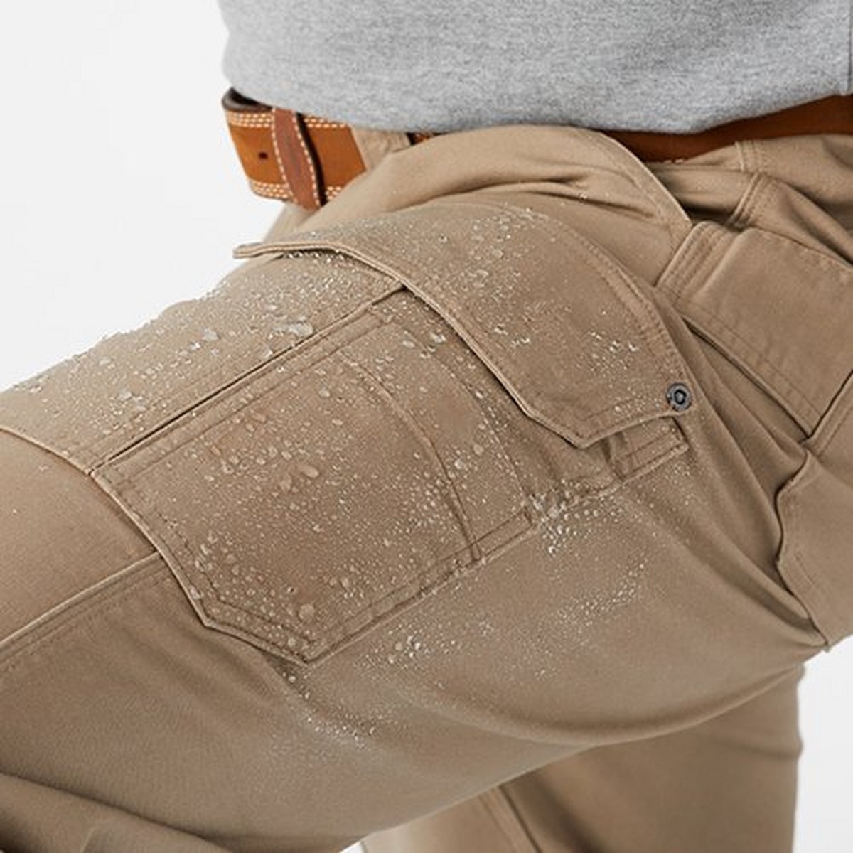 Men's Relaxed Fit Stretch Canvas Cargo Work Pants - Water-Resistant Fabric