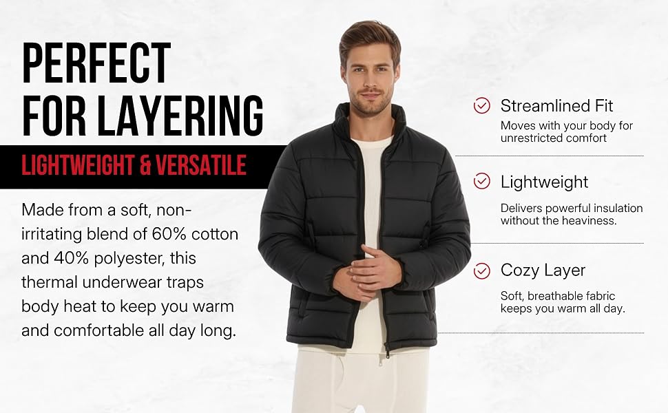 2 piece long johns base layer compression waffle knit thermal sets for men