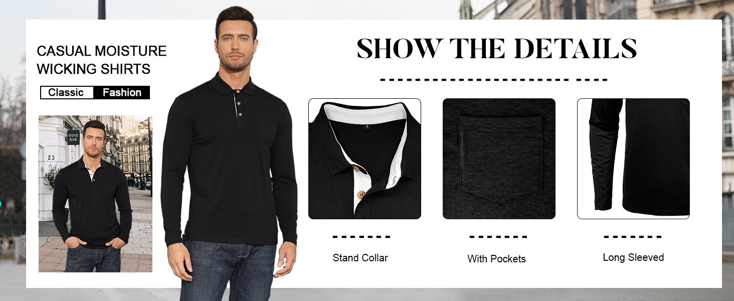 It features moisture wicking and air permeable,classic cut long sleeve soft cotton fabric