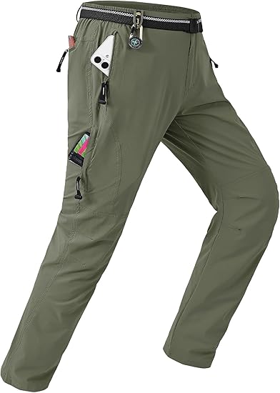 Men's Lightweight Outdoor Utility Pants with Belt