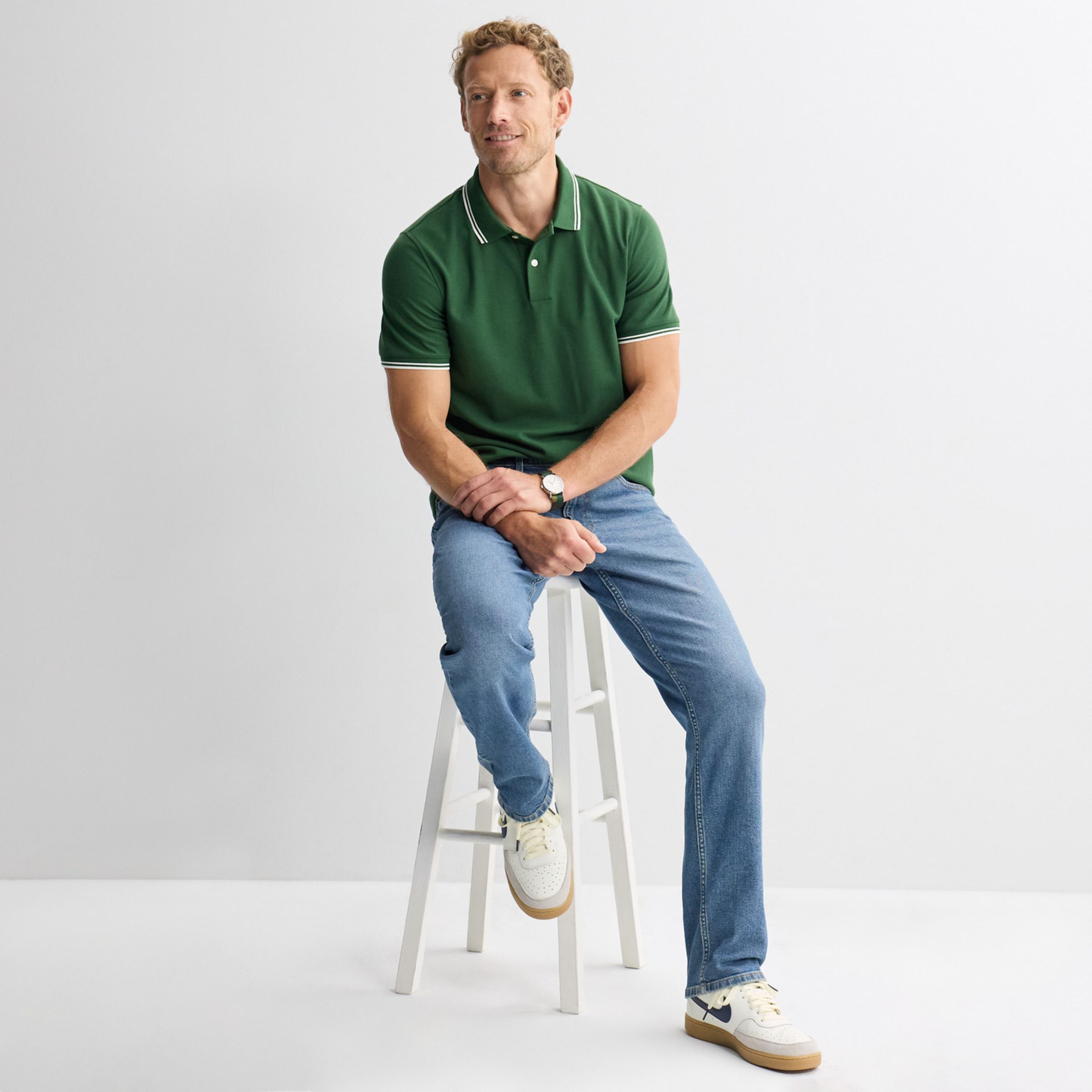 Men's Classic Short Sleeve Pique Polo - Full-body fit and short-sleeve profile