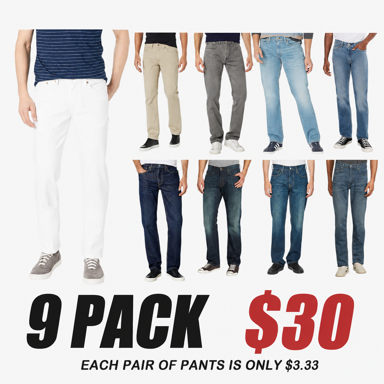 Men's Straight Fit Cut Jeans