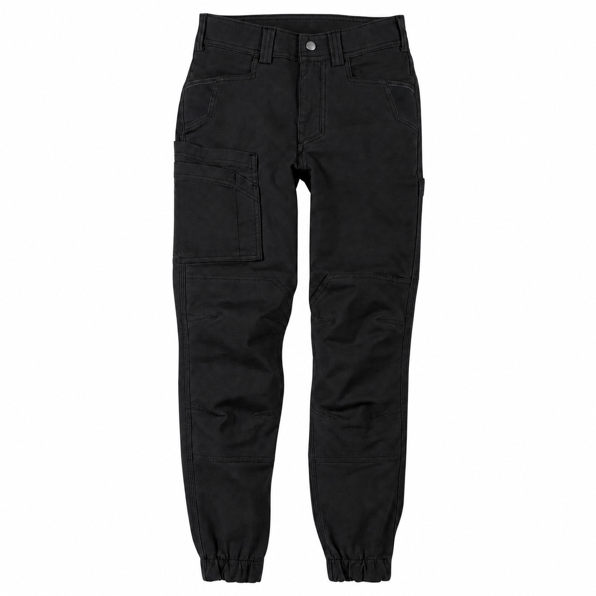 Women's Heavyweight Double-Knee Utility Work Jogger Pants - Black