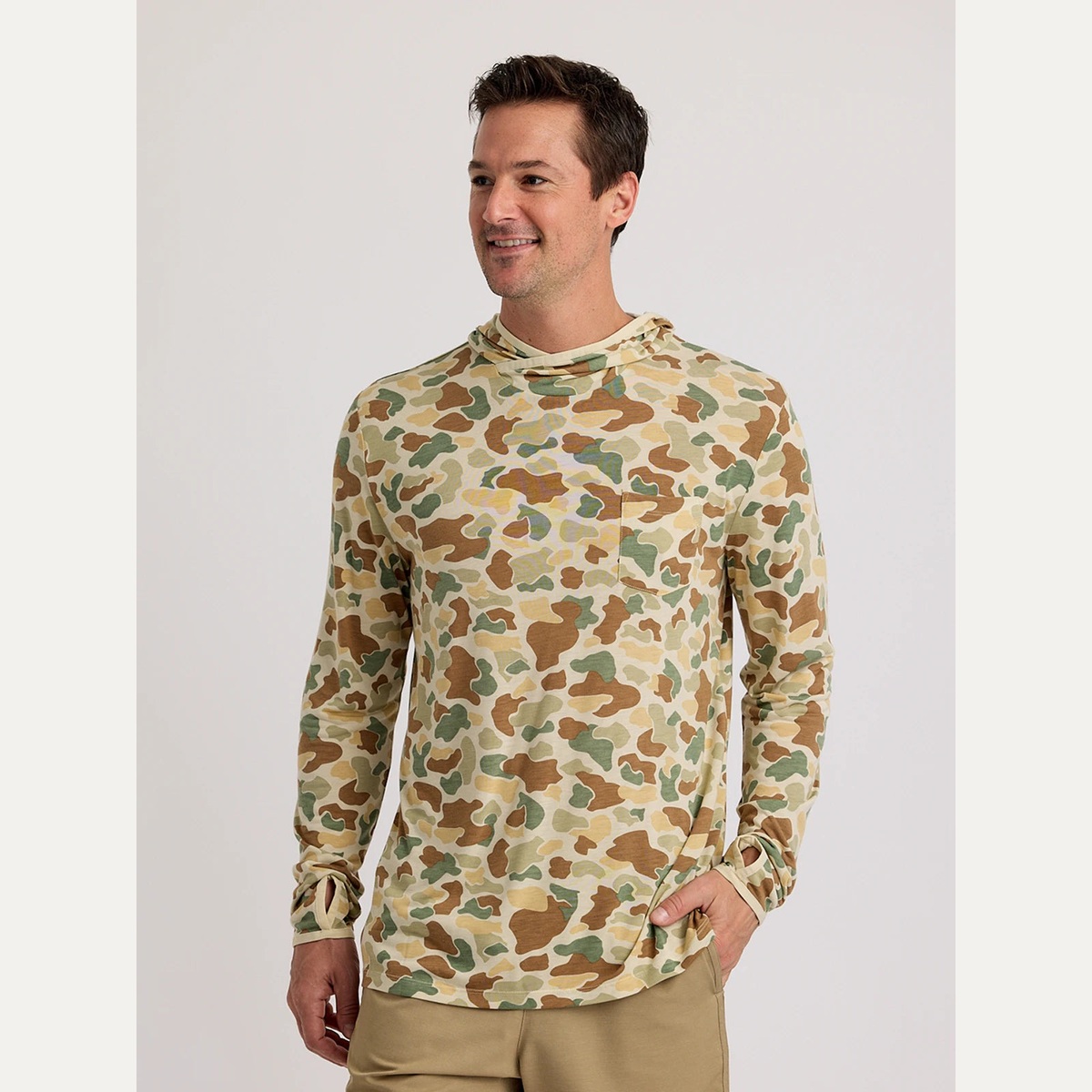 Men's Lightweight Bamboo-Blend Sun Hoodie - Vintage Camo