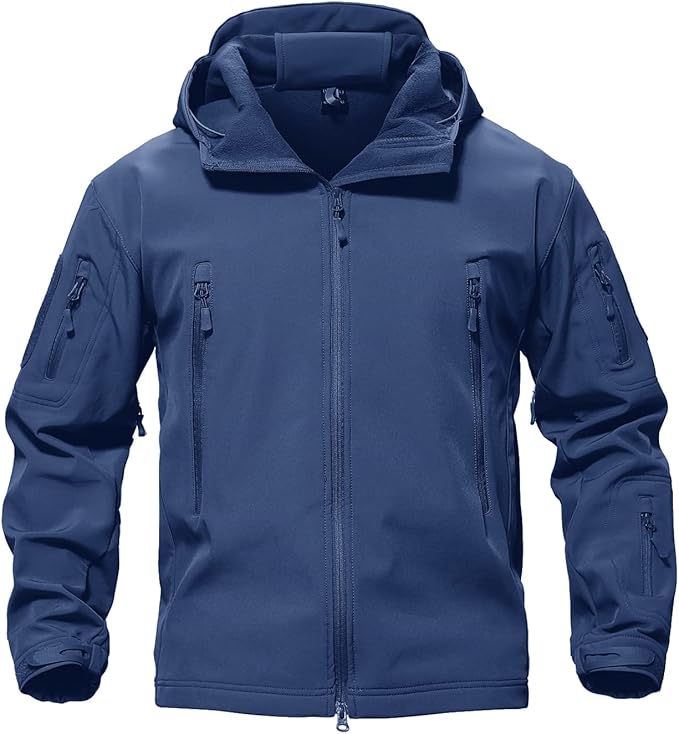 Men's Fleece Softshell Jacket Waterproof Winter Tactical Hooded