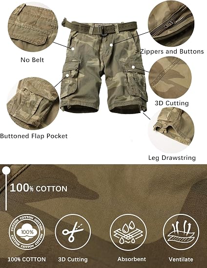 Casual Loose Camo Cotton Men's Shorts