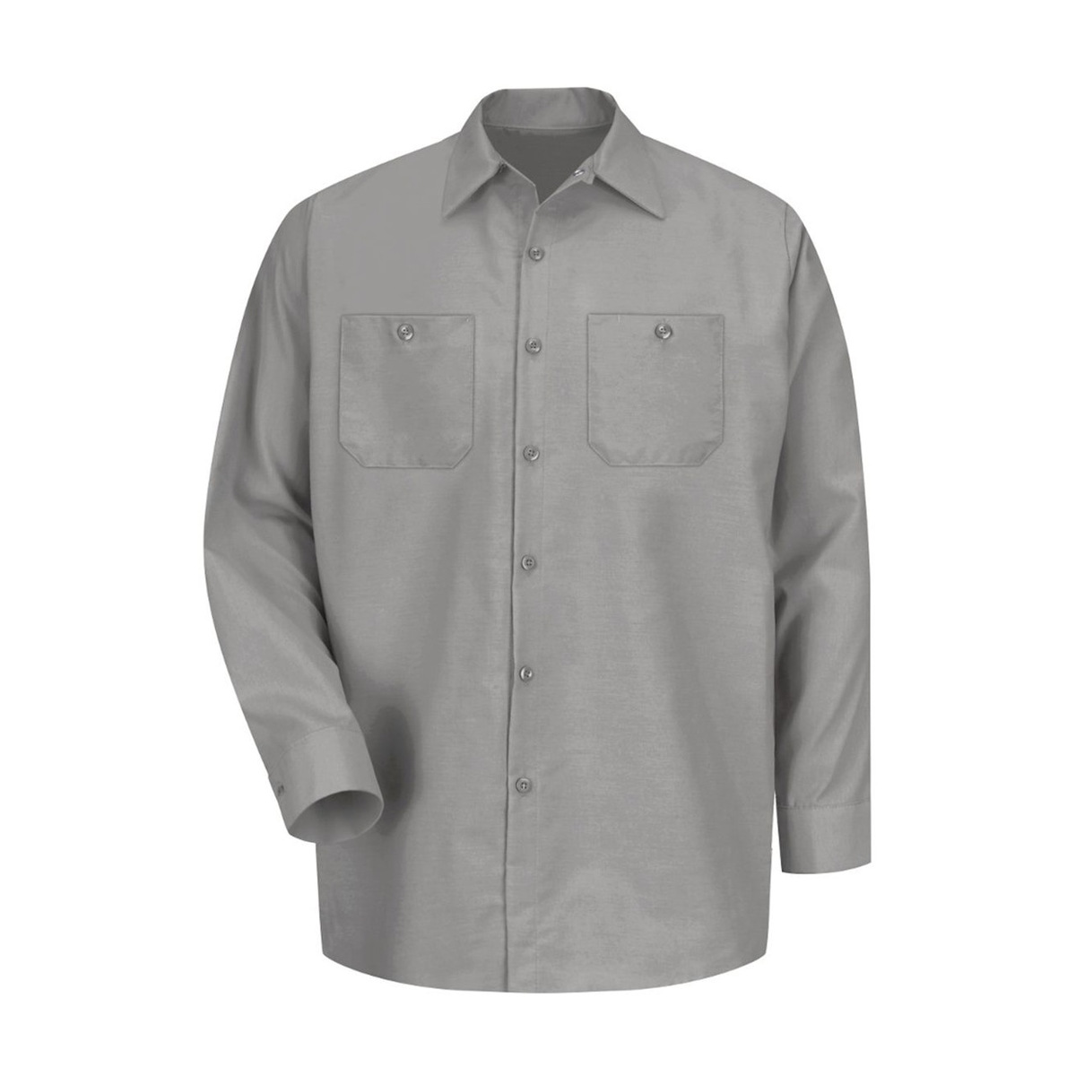 Men's Long-Sleeve Industrial Work Shirt - Light Gray