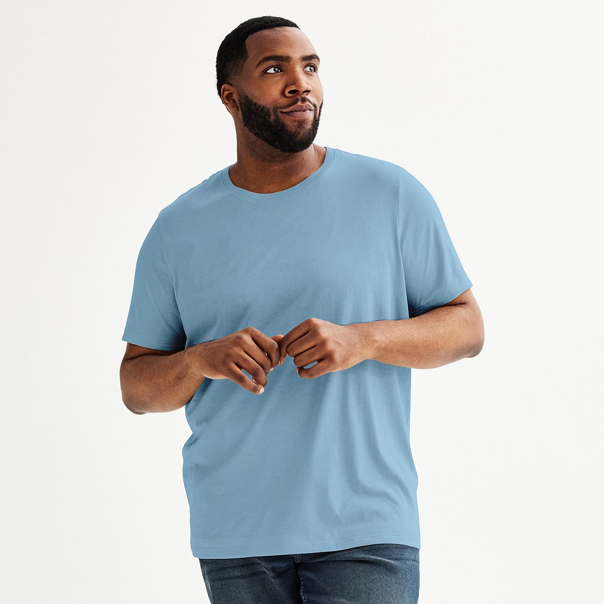 Men's Big & Tall Supersoft Crewneck T-Shirt - Faded Blue