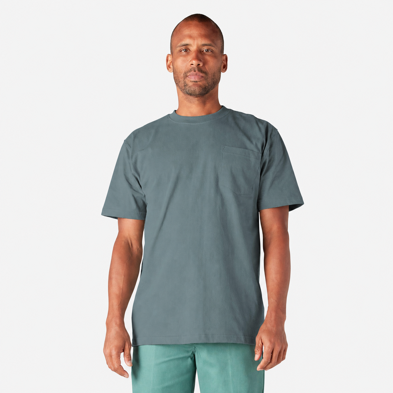 Men's Heavyweight Relaxed-Fit Short-Sleeve Pocket Work T-Shirt - Smoke Blue