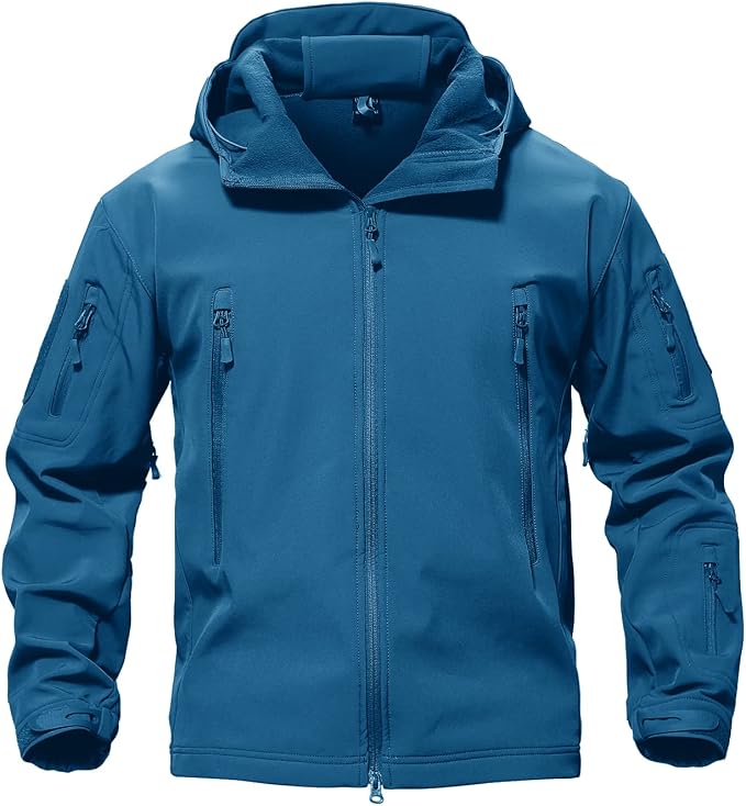 Men's Fleece Softshell Jacket Waterproof Winter Tactical Hooded