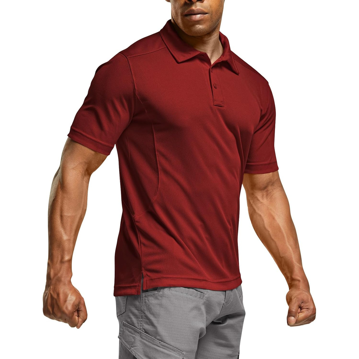 Men's Quick-Dry Stretch Performance Polo Shirt - Wine