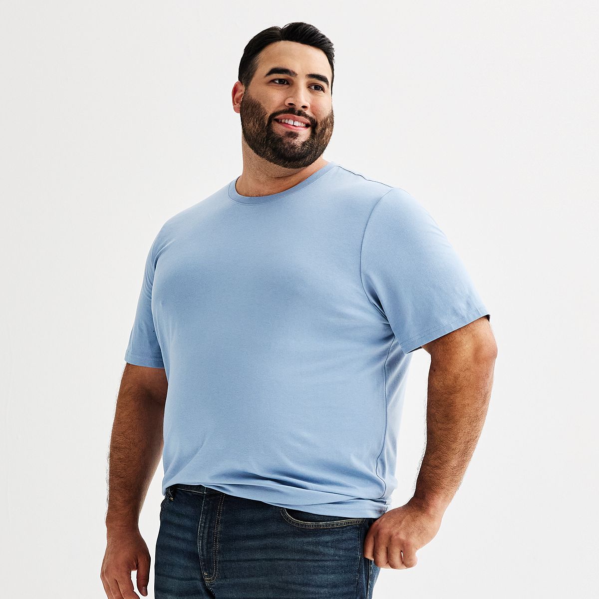 Men's Big & Tall Supersoft Crewneck T-Shirt - Light Blue