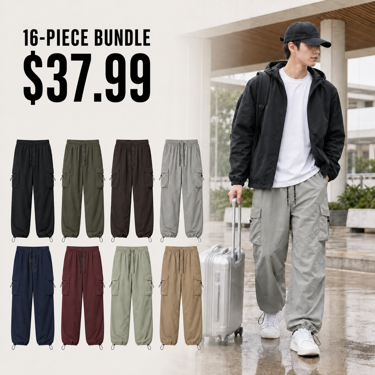 Eight-color cargo pants sixteen-piece assorted bundle
