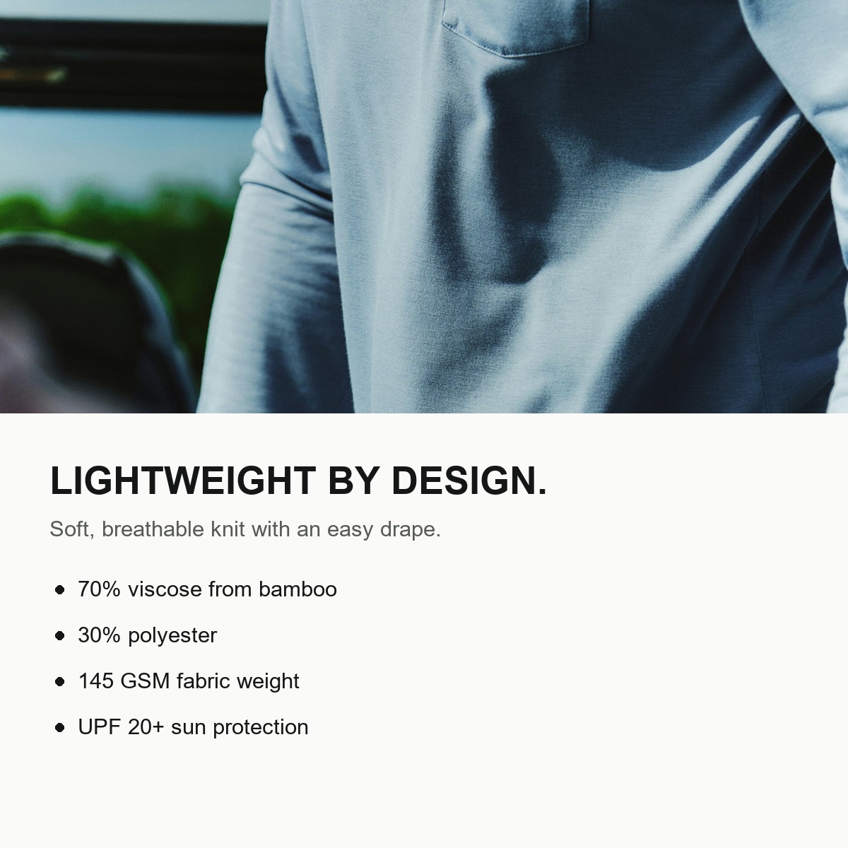 Men's Lightweight Bamboo-Blend Sun Hoodie - Material and Comfort