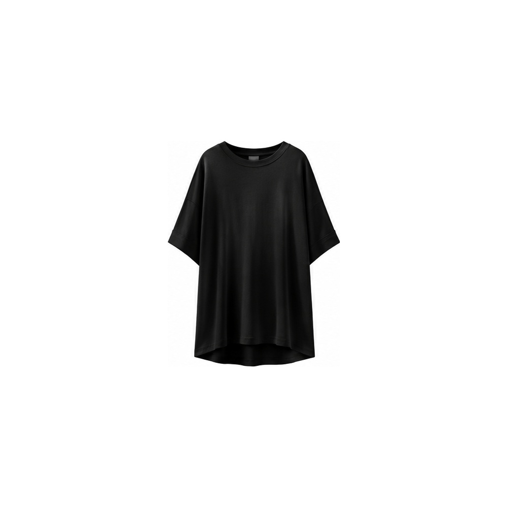 Women's Oversized Soft Stretch Crewneck T-Shirt - 5-Pack - Black