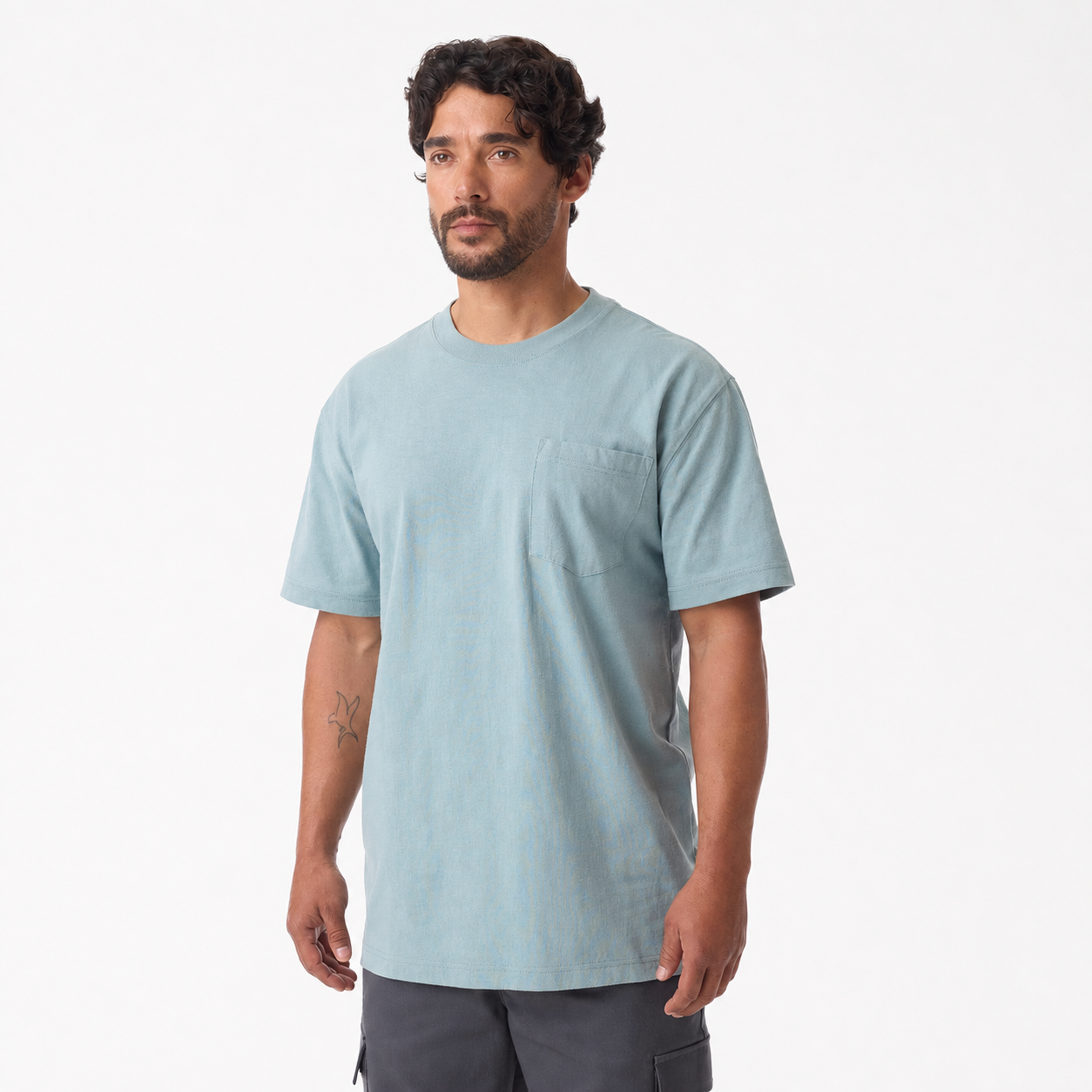Men's Heavyweight Relaxed-Fit Short-Sleeve Pocket Work T-Shirt - Stormy Sea