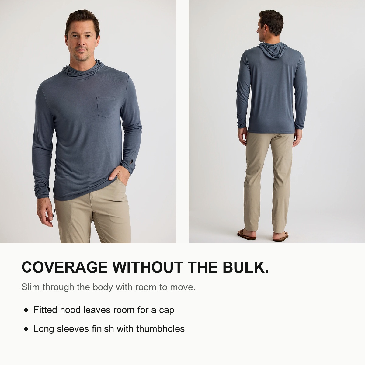Men's Lightweight Bamboo-Blend Sun Hoodie - Fit and Coverage