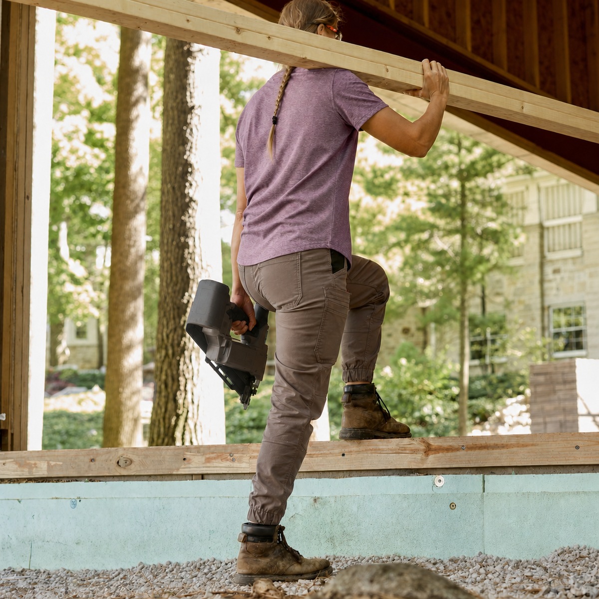 Women's Heavyweight Double-Knee Utility Work Jogger Pants - Active Mobility