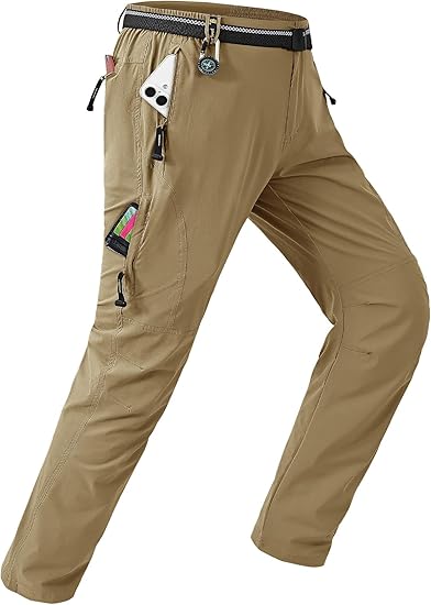 Men's Lightweight Outdoor Utility Pants with Belt