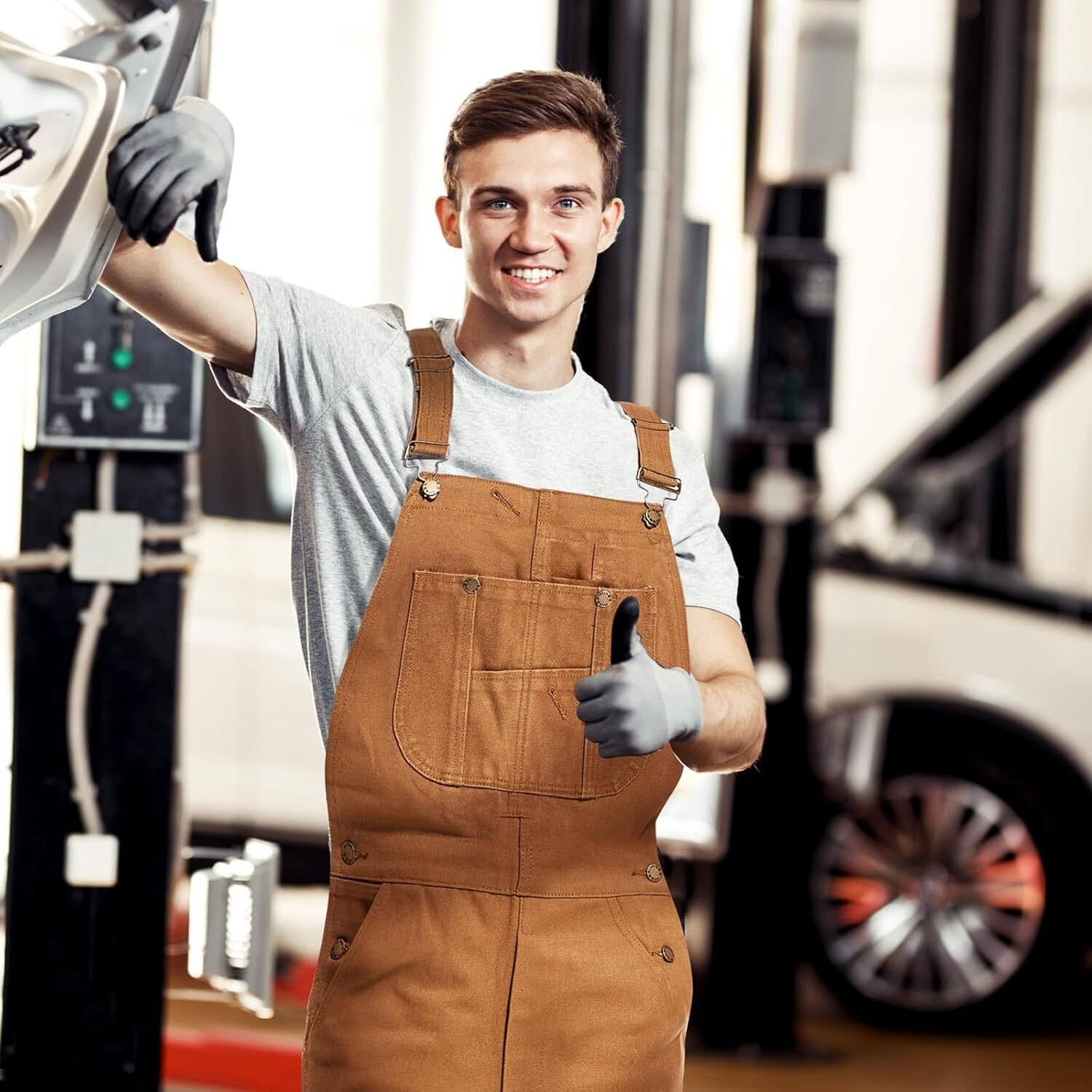 Men's Stonewashed Denim Bib Overalls - Official Workshop Scene