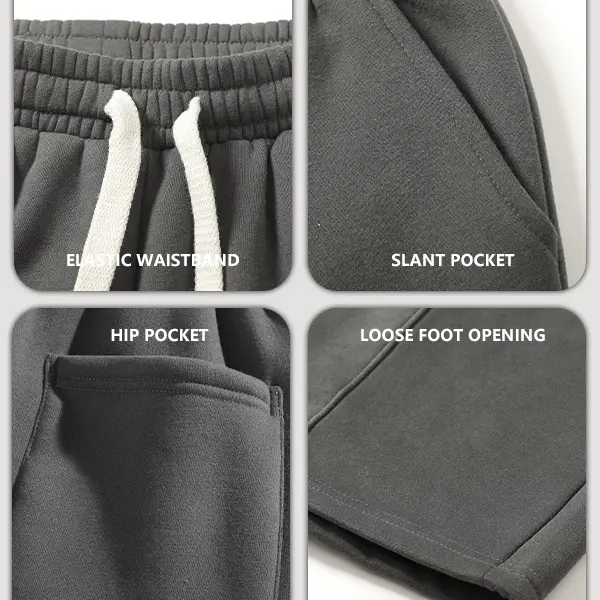 Unisex 2-Piece Pullover Hoodie & Wide-Leg Sweatpants Set - View 4