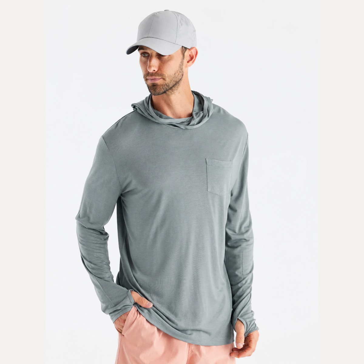 Men's Lightweight Bamboo-Blend Sun Hoodie - Slate