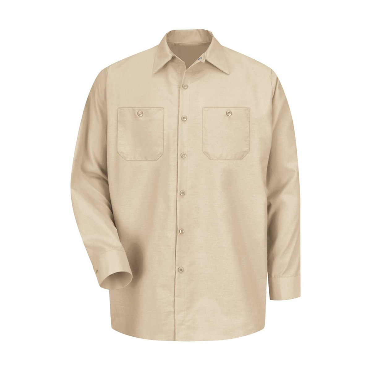 Men's Long-Sleeve Industrial Work Shirt - Light Tan