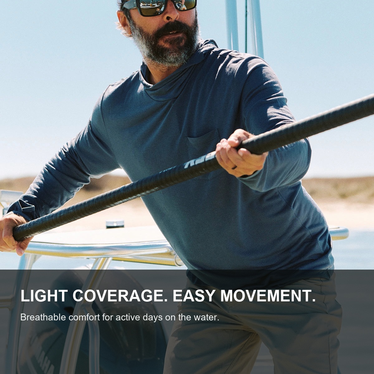 Men's Lightweight Bamboo-Blend Sun Hoodie - On the Water