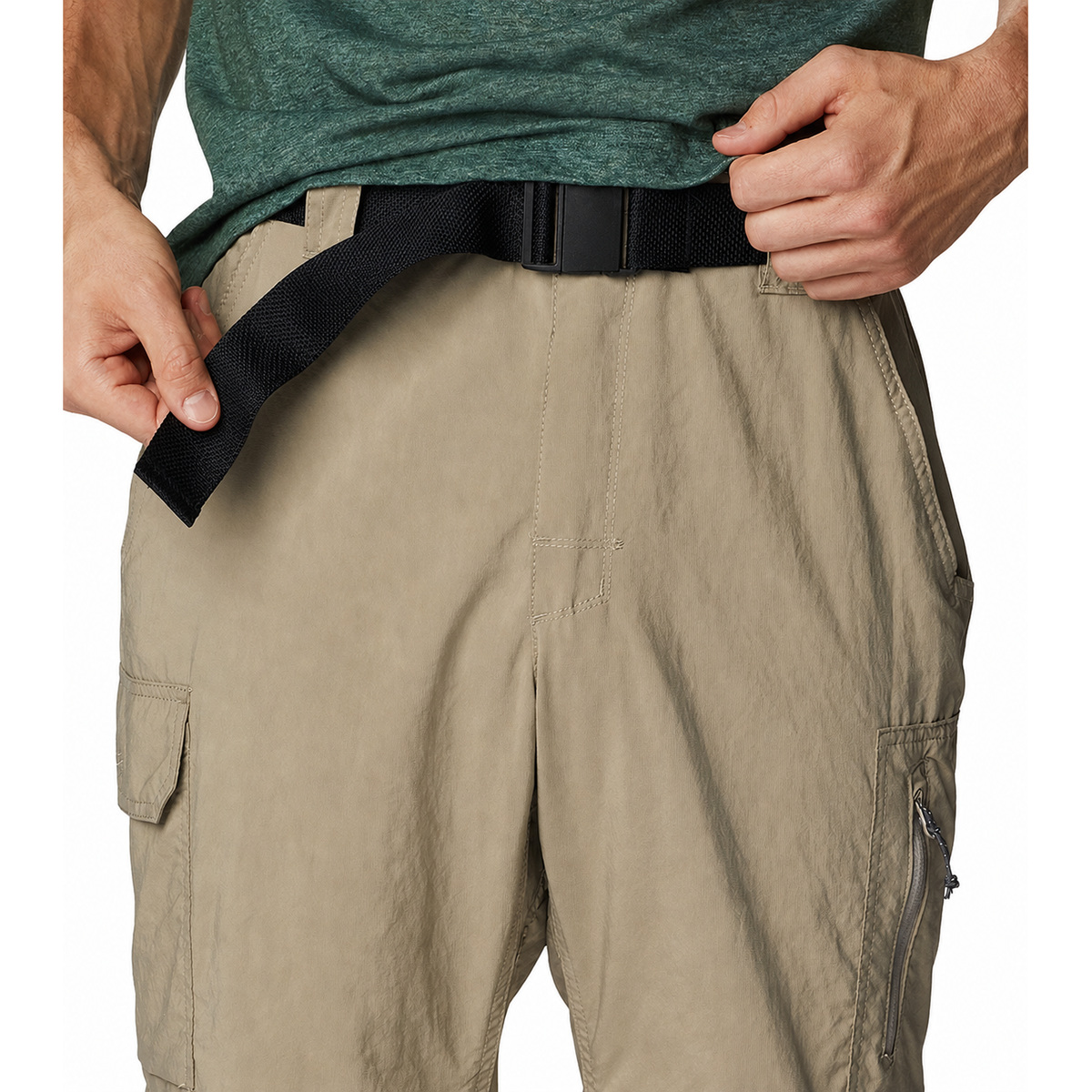 Men's Convertible Stretch Cargo Hiking Pants - Removable Belt Detail