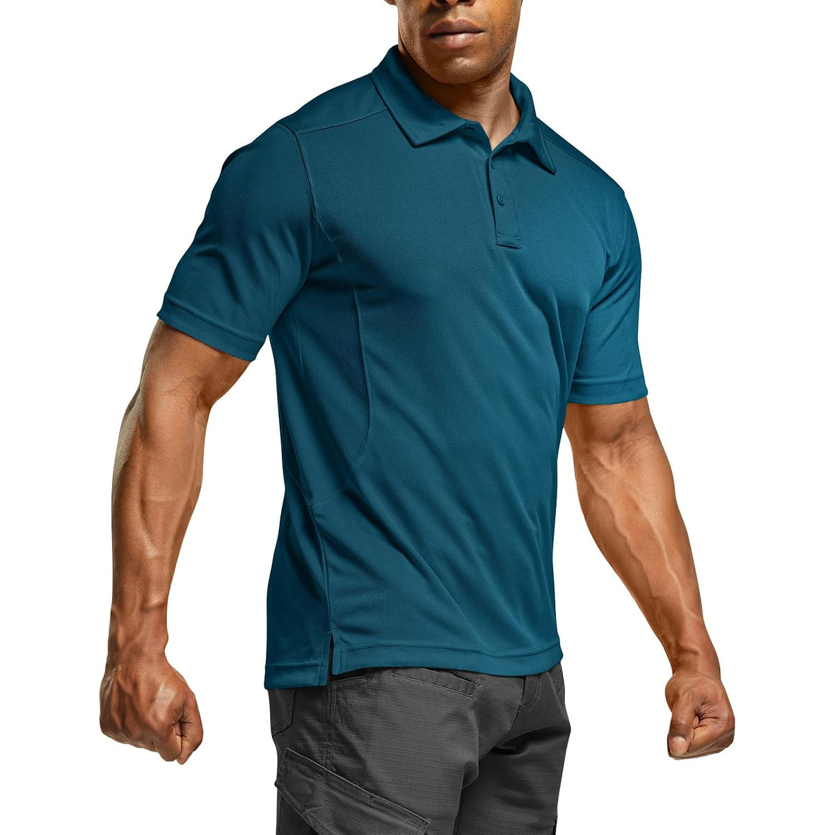 Men's Quick-Dry Stretch Performance Polo Shirt - Dark Teal