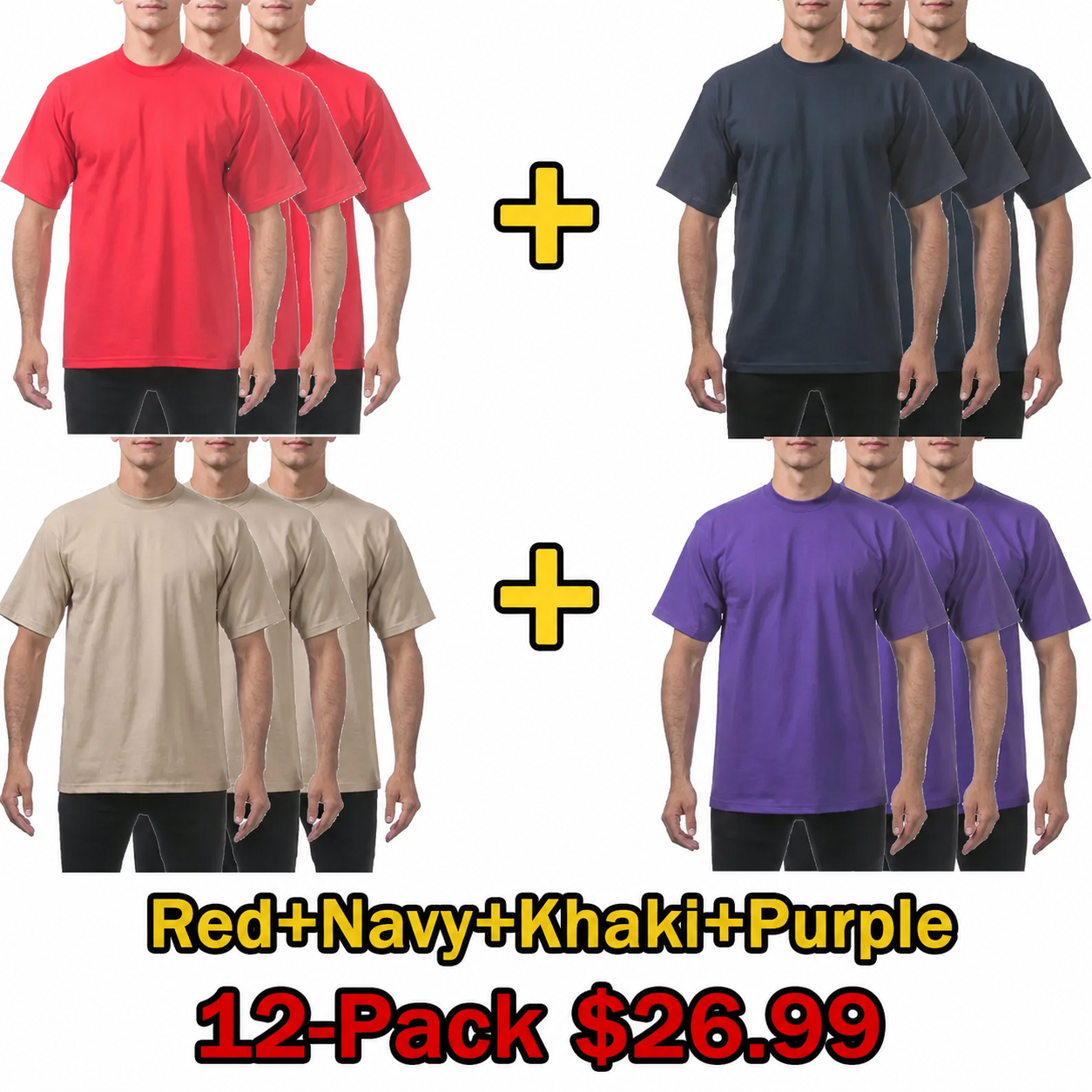 Men's Heavyweight Cotton Classic Fit Crewneck T-Shirt - Multipack