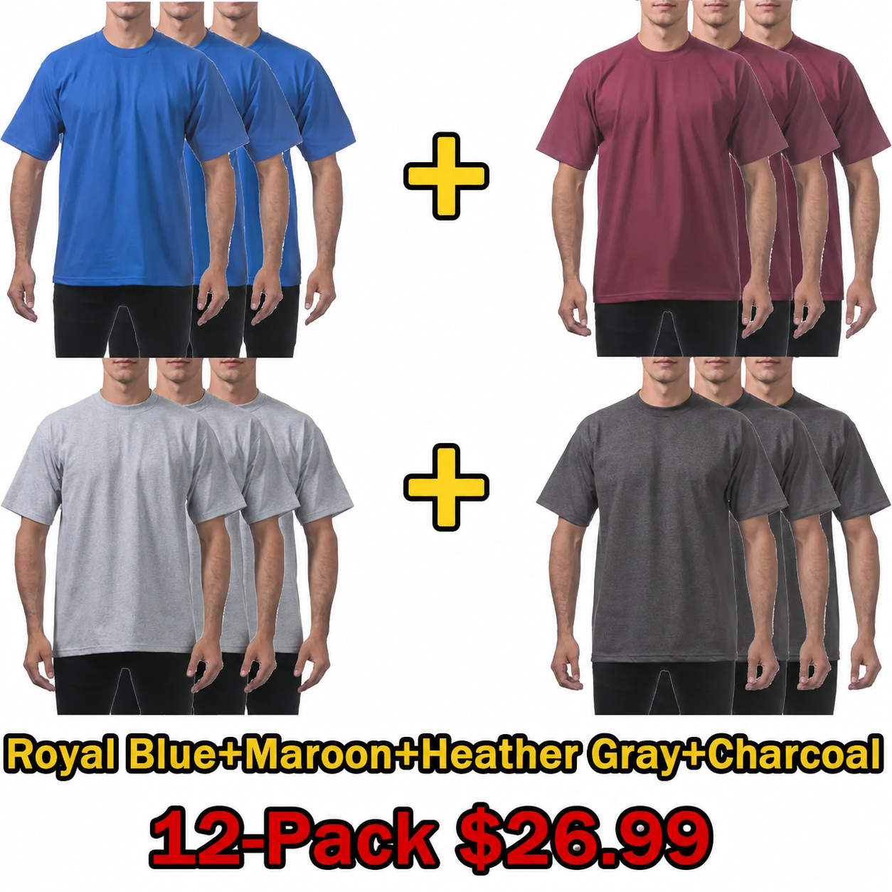 Men's Heavyweight Cotton Classic Fit Crewneck T-Shirt - Multipack