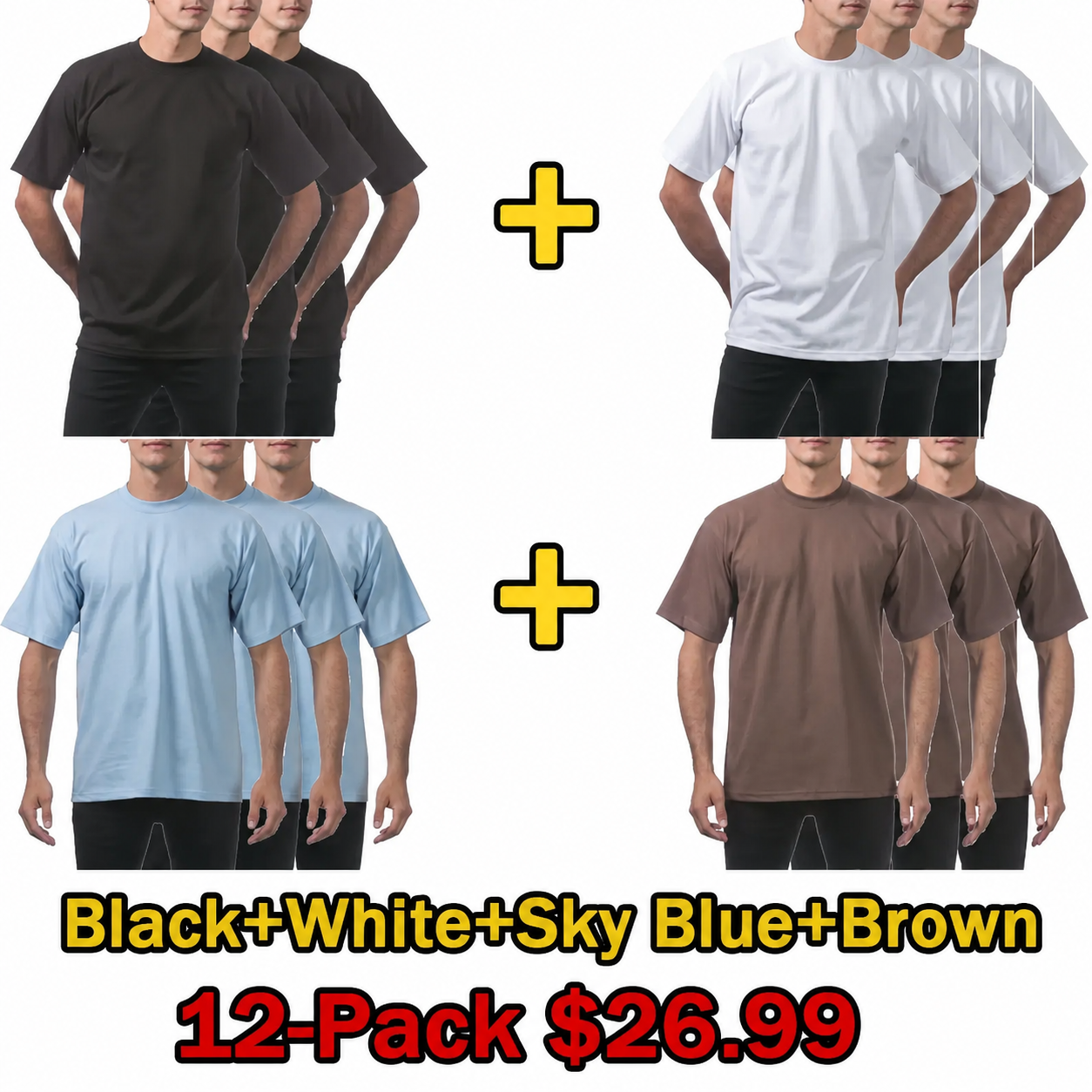 Men's Heavyweight Cotton Classic Fit Crewneck T-Shirt - Multipack