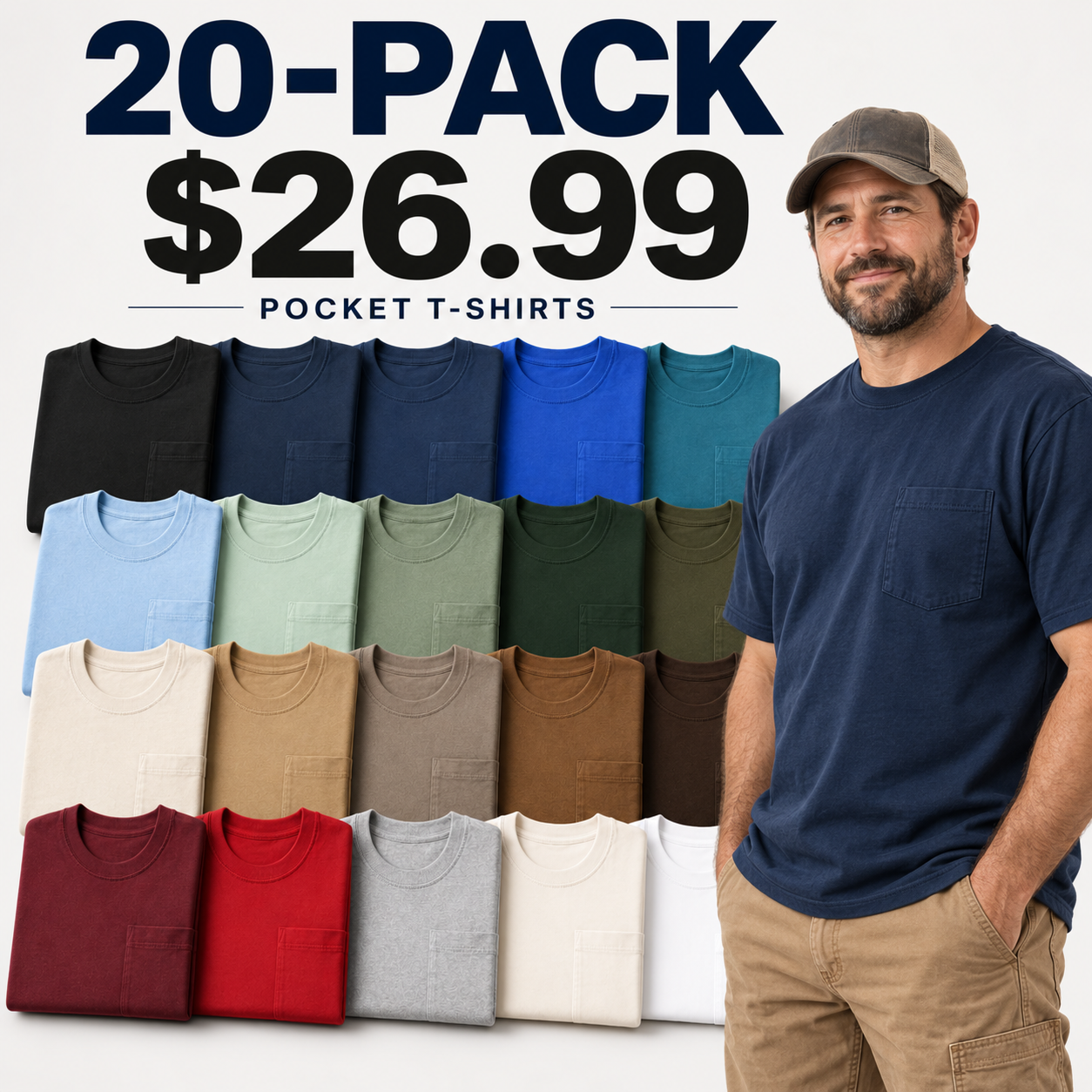 Men's Heavyweight Relaxed-Fit Short-Sleeve Pocket Work T-Shirt