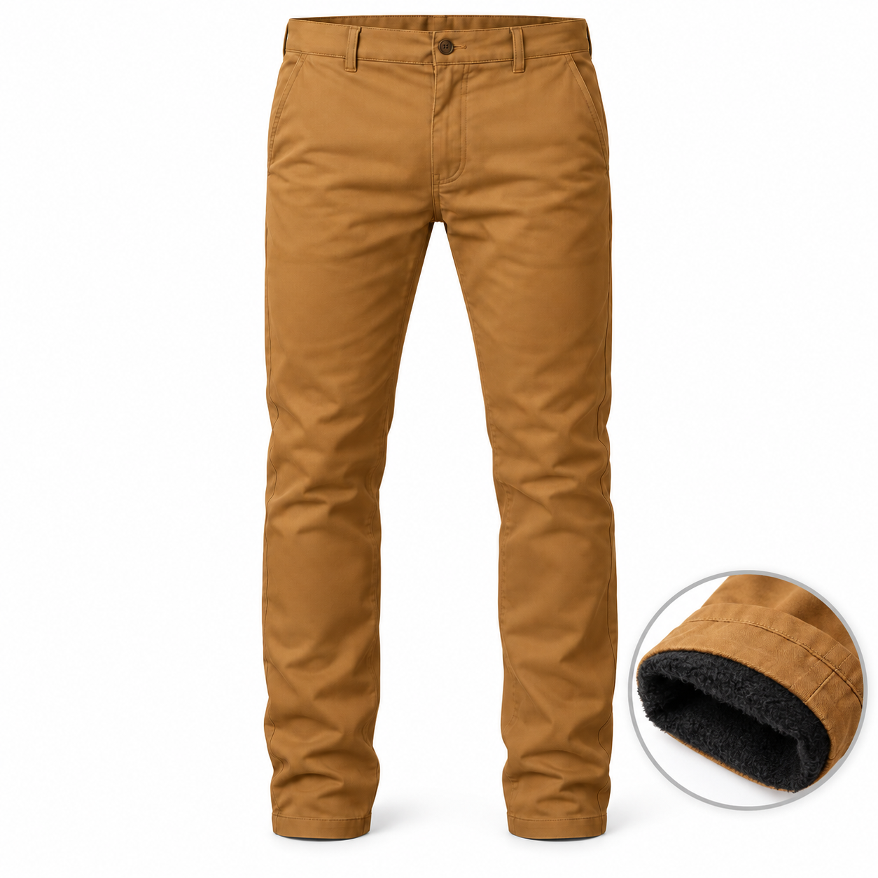 Men’s Heavyweight Fleece-Lined Stretch Chino Uniform Work Pants (31” Inseam)