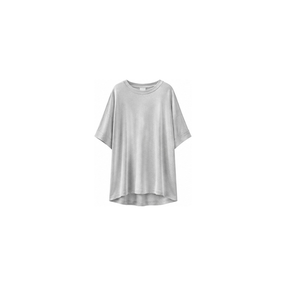 Women's Oversized Soft Stretch Crewneck T-Shirt - 5-Pack - Light Grey